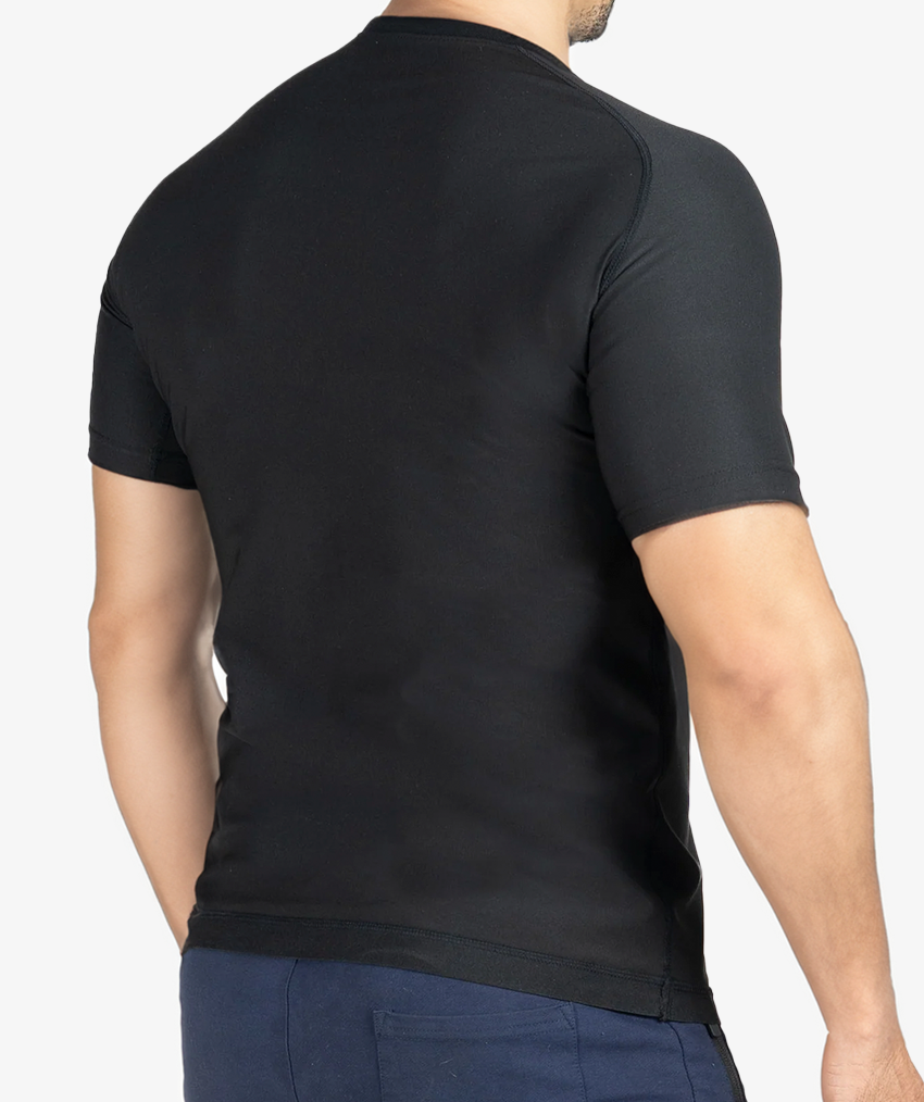 Camiseta Masculina Efeito Sauna Manga Curta + Kit Elastico + Combo Barriga zero - 3 POR 1