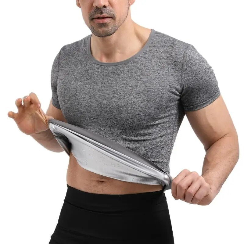 Camiseta Masculina Efeito Sauna Manga Curta + Kit Elastico + Combo Barriga zero - 3 POR 1