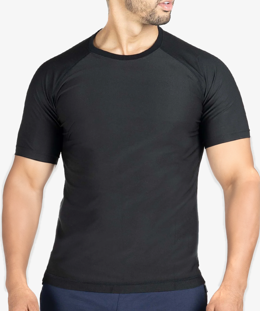 Camiseta Masculina Efeito Sauna Manga Curta + Kit Elastico + Combo Barriga zero - 3 POR 1