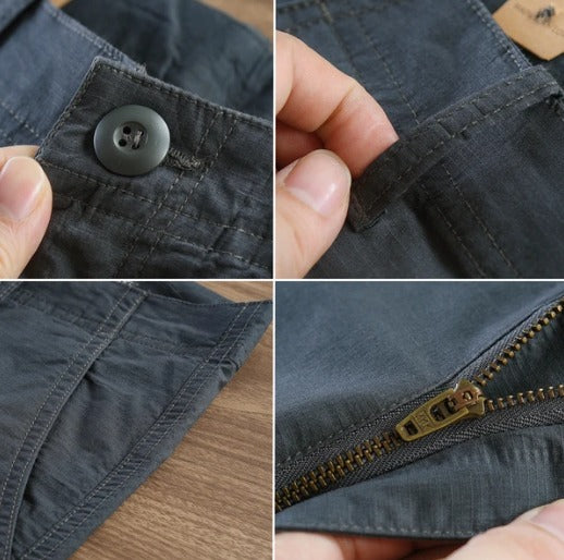 CALÇA RETA MASCULINA EM SARJA - KIT 4 UNIDADES