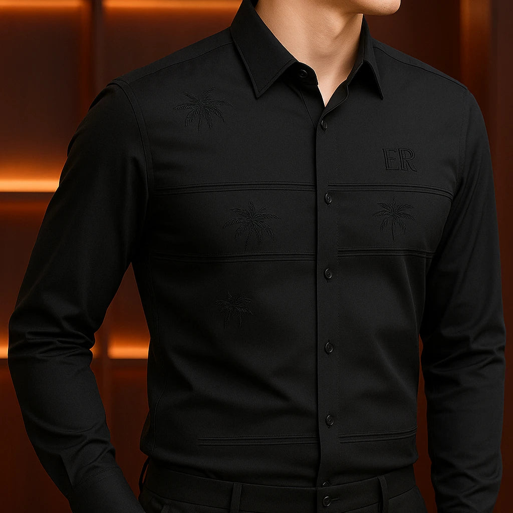 [PAGUE 3 LEVE 5] Camisa Social Masculina Rivanel + BRINDES: Cinto, Carteira e Relógio